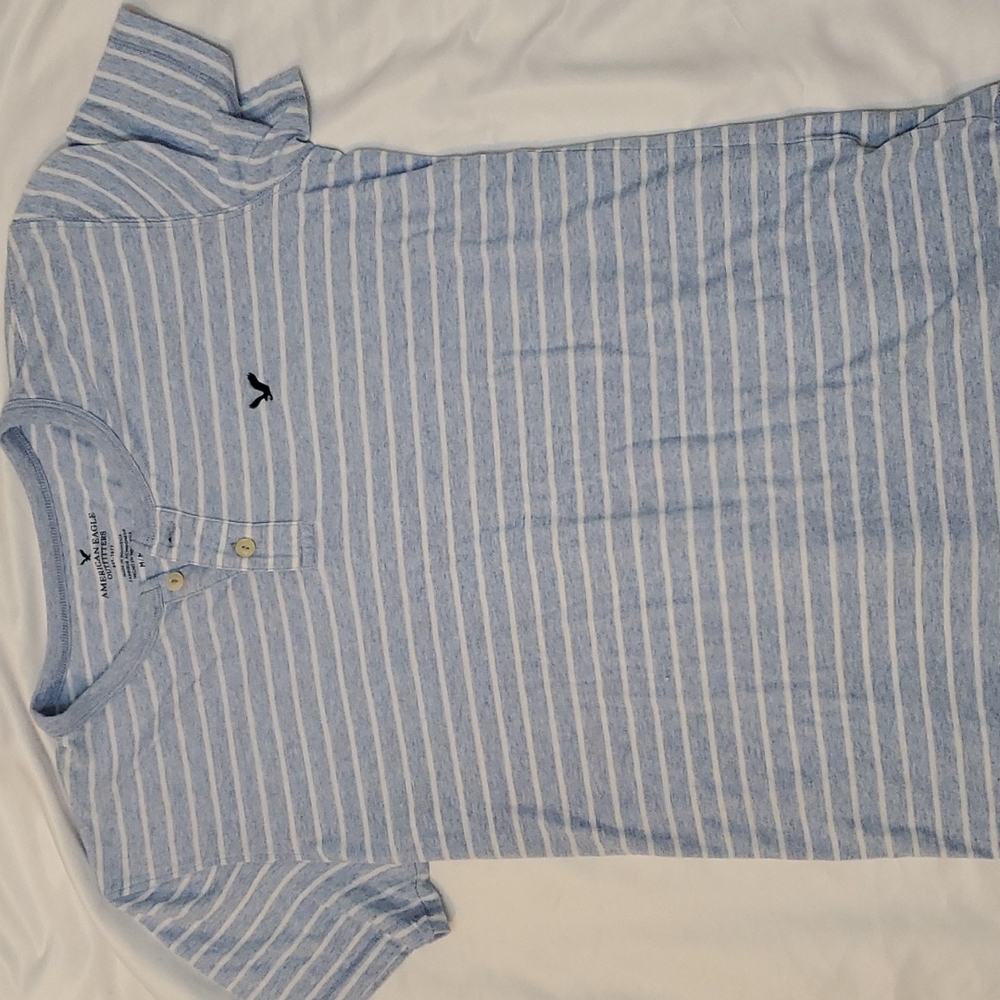 Blue and white T-shirt